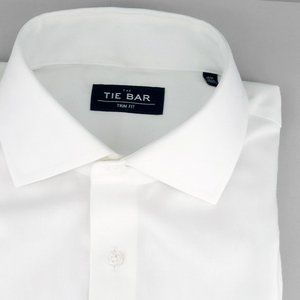 Textured Solid White Non-Iron Dress Shirt